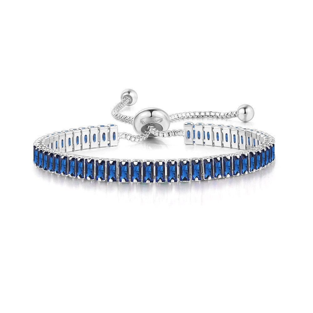 Wholesale Copper Inlaid Zircon Geometric Adjustable Bracelet for Women Fashion Accessory