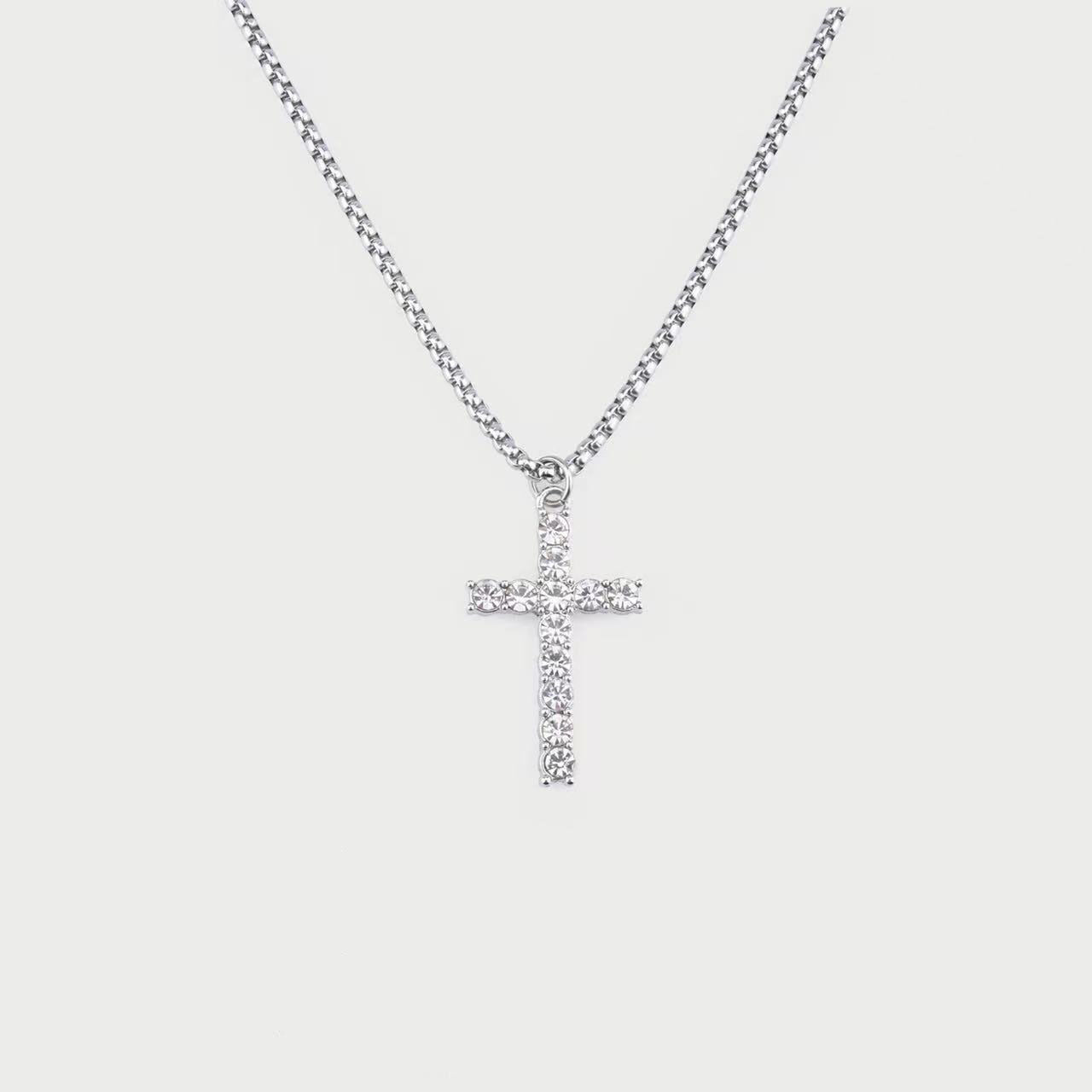 Wholesale Diamond Cross Necklace Hip Hop Versatile ACC-NE-JiuS008