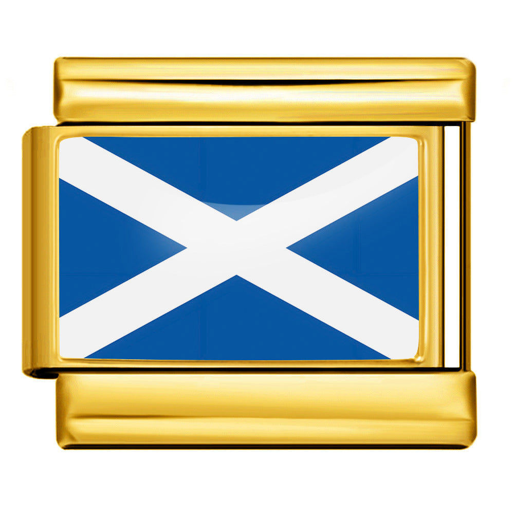 Wholesale 9mm Italian Charm Starter Bracelets DIY Flag Series Stainless Steel Composable Bracelet