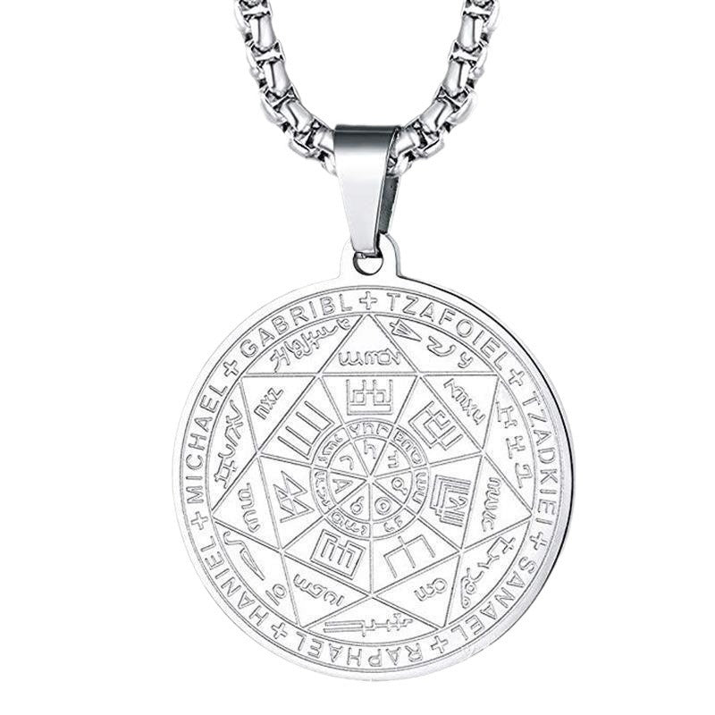 Wholesale Spiritual Seven Angels Rune Pendant Necklace Fashion Jewelry Accessory for Gift Boutique
