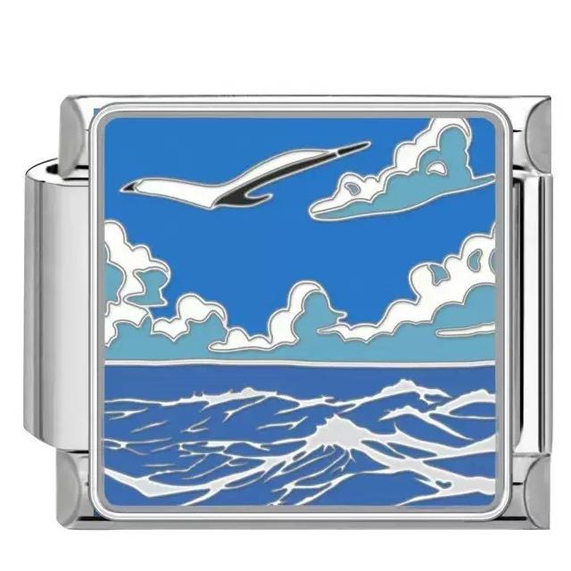 Wholesale Titanium Steel DIY Italian Charm Bracelet With Ocean Pattern Modular Design Fashion Accessory For Everyday Wear