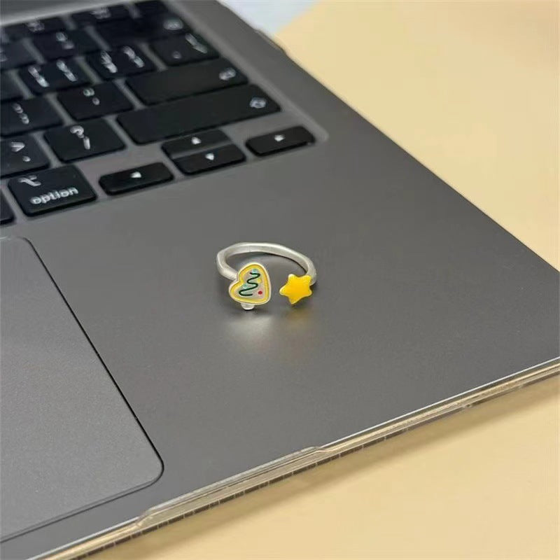 Wholesale  Enamel Painted Stars and Christmas Tree Opening Ring