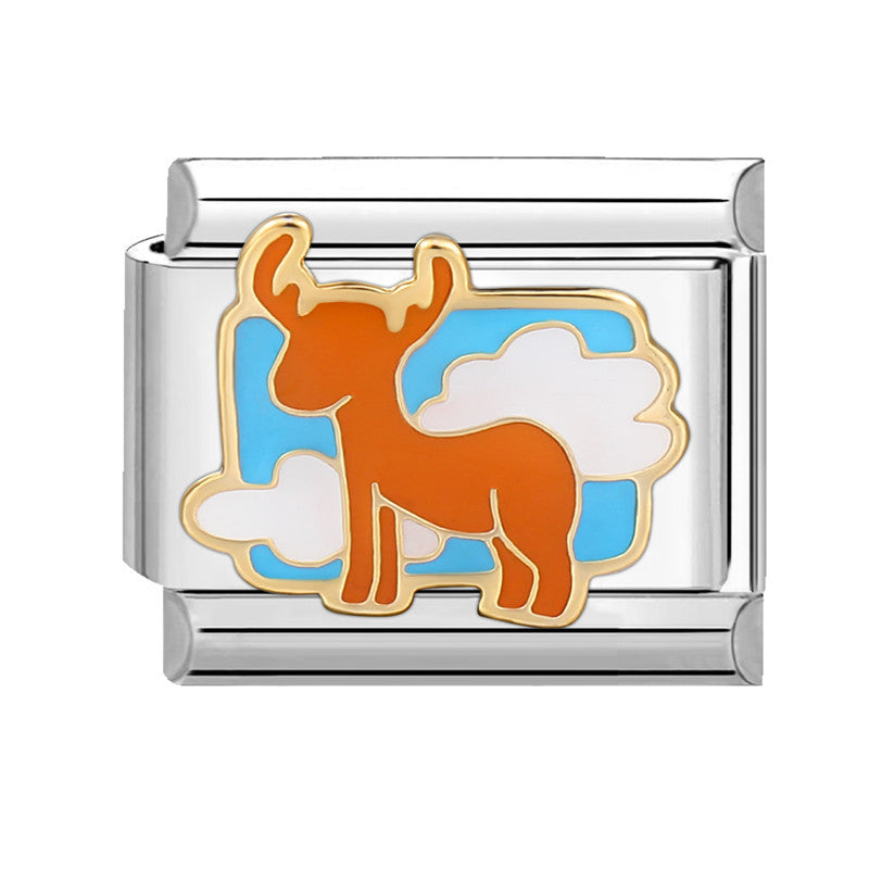 Wholesale Italian Beaded Bracelet 9mm DIY Splicing Removable Splicing Pink Blue Stainless Steel Combinable Bracelet