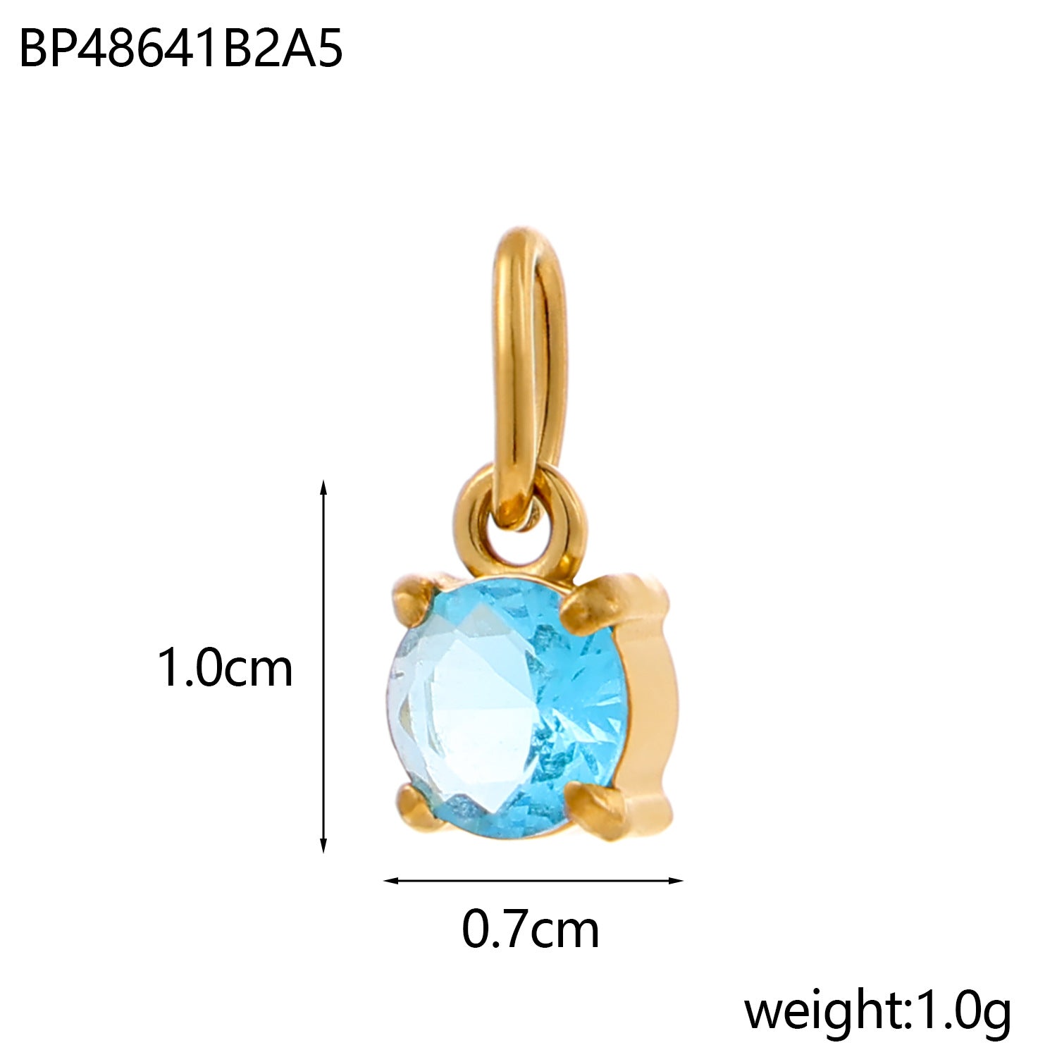 Wholesale DIY jewelry accessories stainless steel zircon round water drop zircon pendant