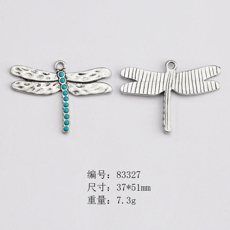 Wholesale Ethnic Retro Style Turquoise Alloy Diy Bracelet Necklace Pendant Accessories ACC-PT-Yongc003