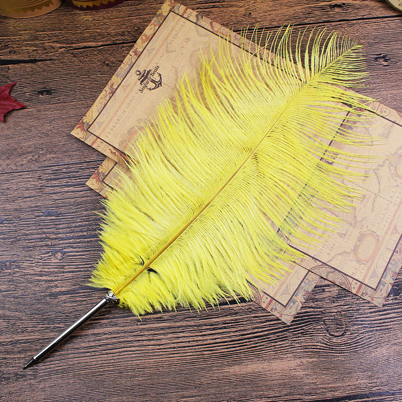 Wholesale  10pcs stationery feather pen ostrich pen ballpoint pen