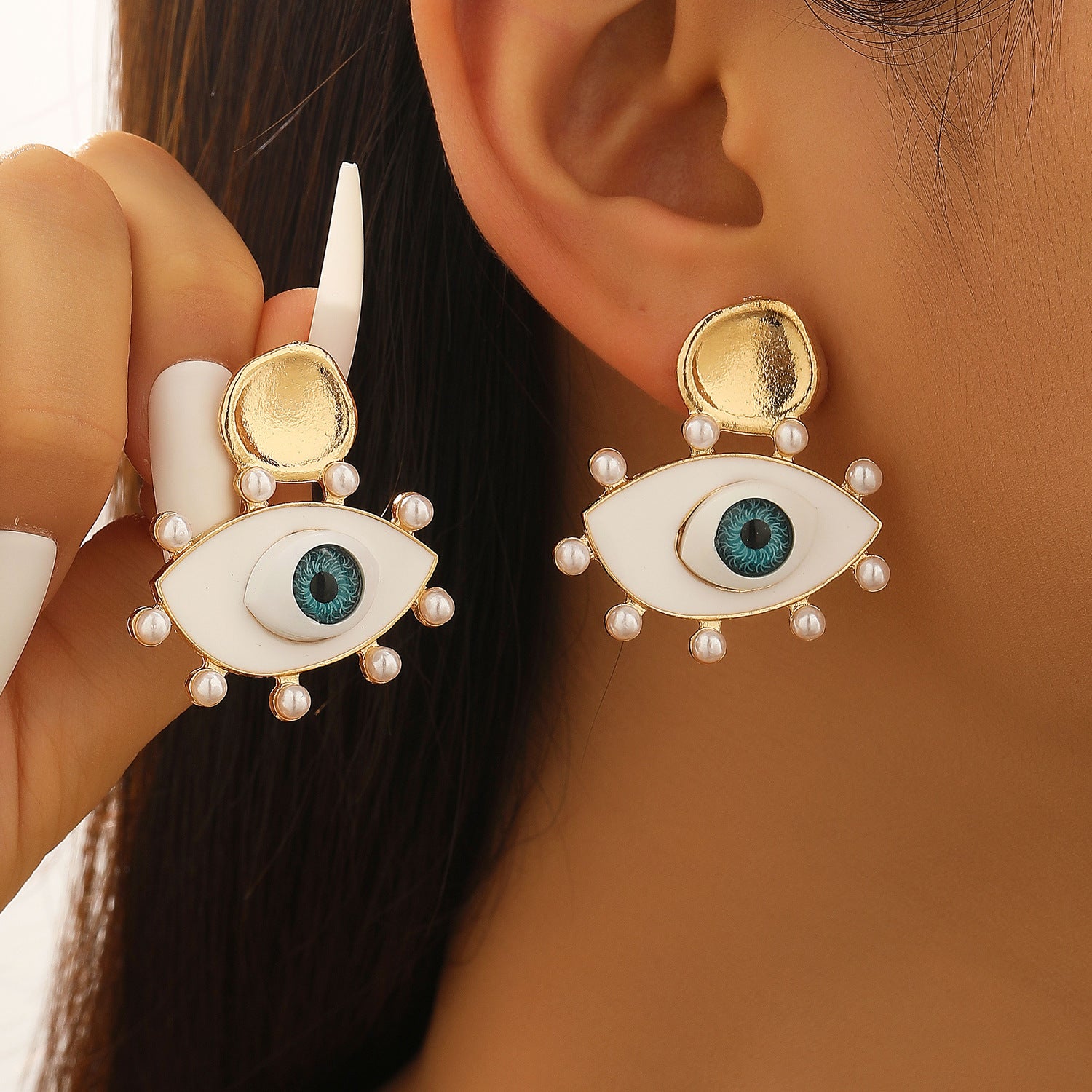 Wholesale Evil Eye Ear Cuff Geometric Gold Copper Women S Earrings With Zirconia Trendy Gift