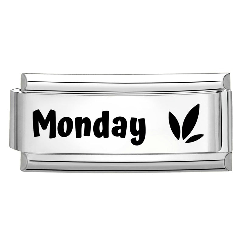 Wholesale Italian Calendar-Themed DIY Modular Bracelet Black White Stainless Steel for Jewelry Accessory Everyday Wear