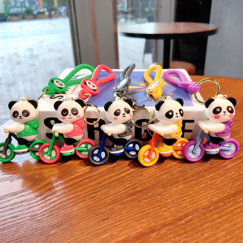Wholesale Cartoon Cycling Panda PVC Keychain Cute Keychain ACC-KC-ShuoT013