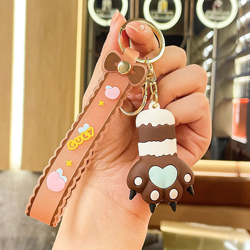 Wholesale Cartoon Dog Paw PVC Soft Glue Keychains Cute Keychain ACC-KC-XJY006