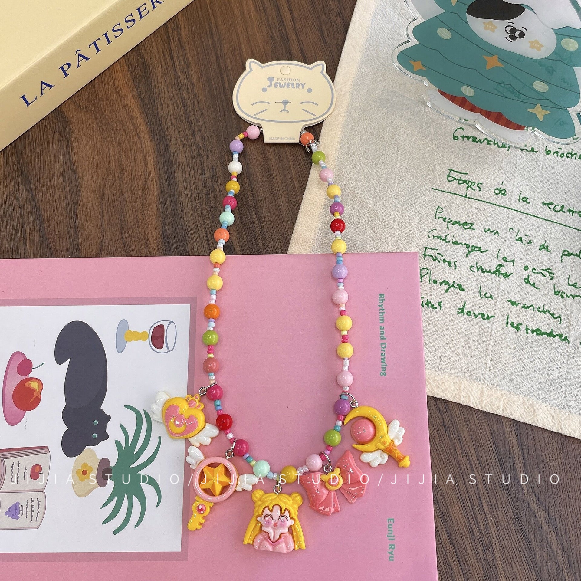 Wholesale Colorful cartoon Christmas beaded necklace