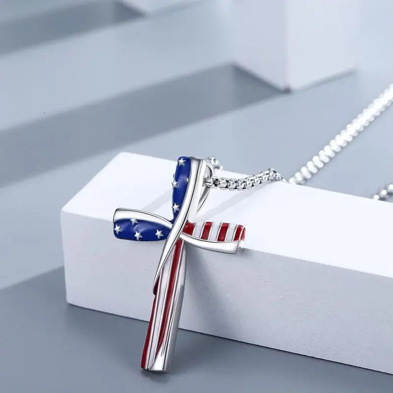 Wholesale  Cross Necklace Independence Day Necklace