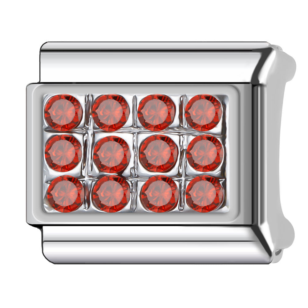 Wholesale Italian Charm Bracelet 9mm DIY Splicing Diamond Light Luxury Series Stainless Steel Composable Bracelet