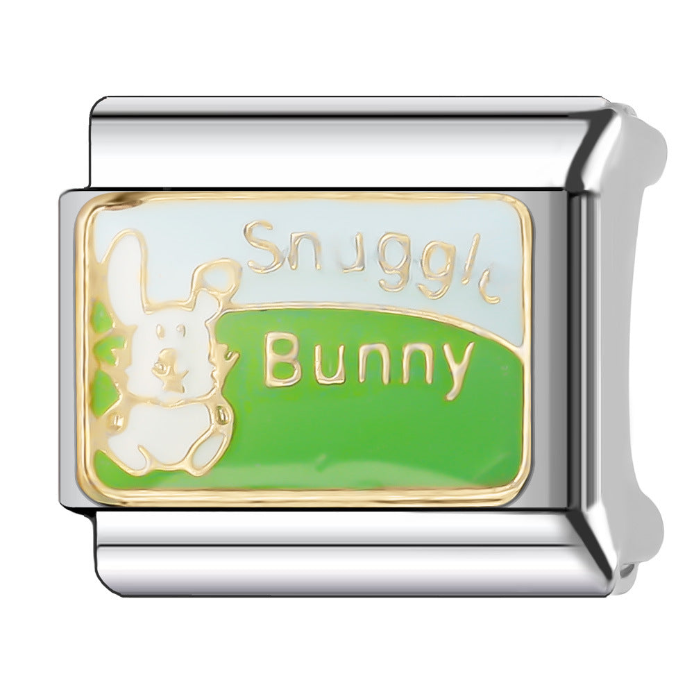 Wholesale Italian Charm Bracelet 9mm DIY Splicing Cute Animal Series Stainless Steel Composable Bracelet