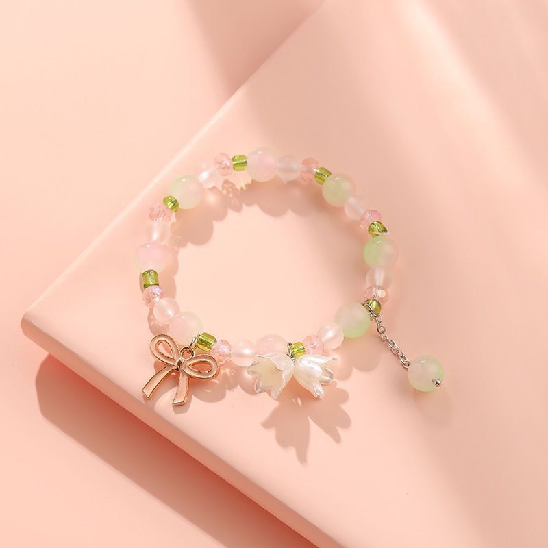 Wholesale Glass Lily Orchid Bracelet