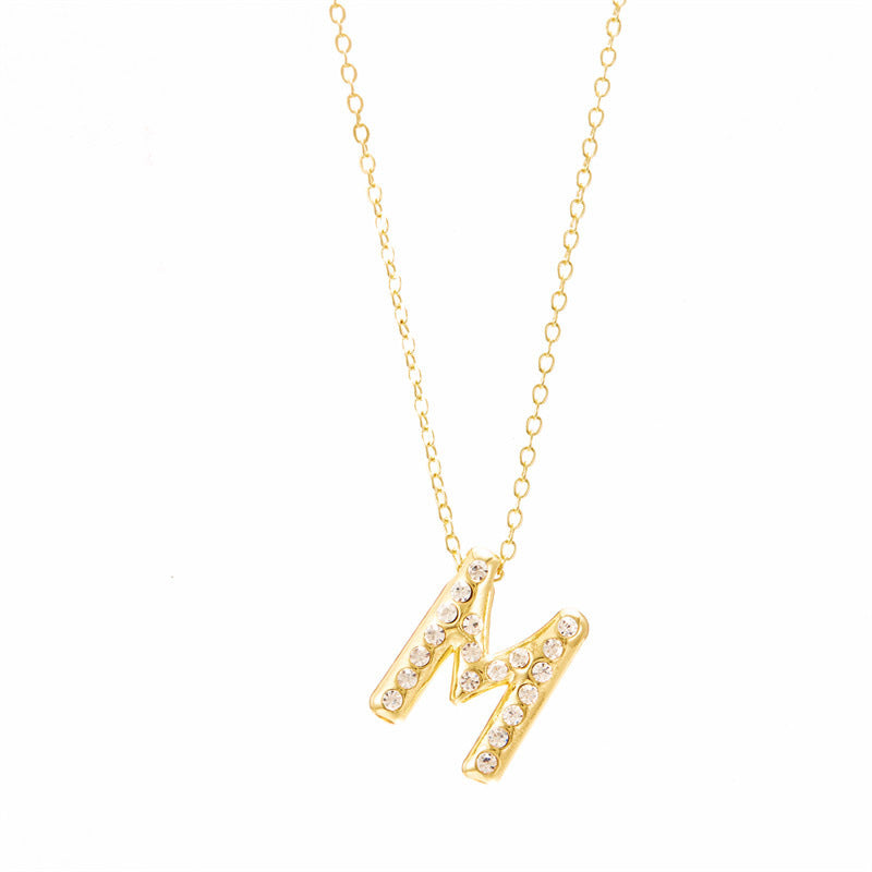 Wholesale Chubby Letter Pendant Clavicle Chain  Necklace