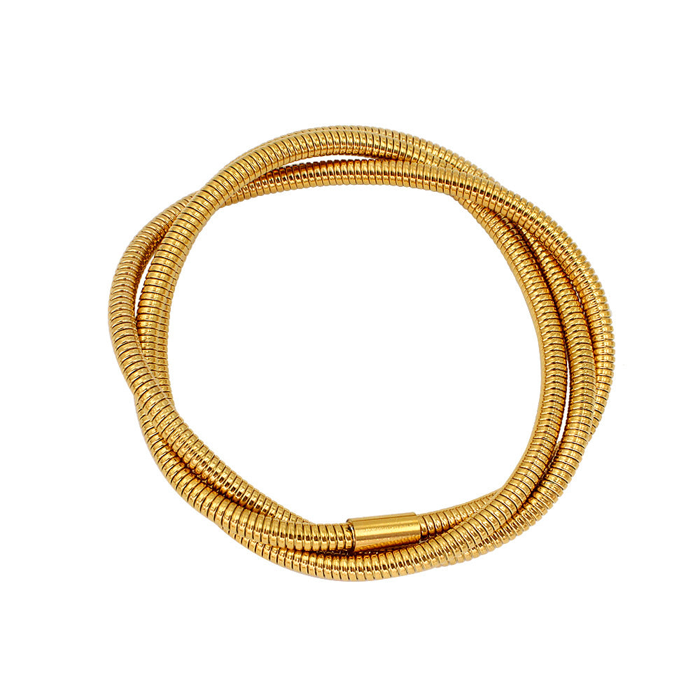 Wholesale Simple Style Geometric 304 Stainless Steel Bracelets 18k Gold Plated Bracelet ACC-BT-MeiSD004