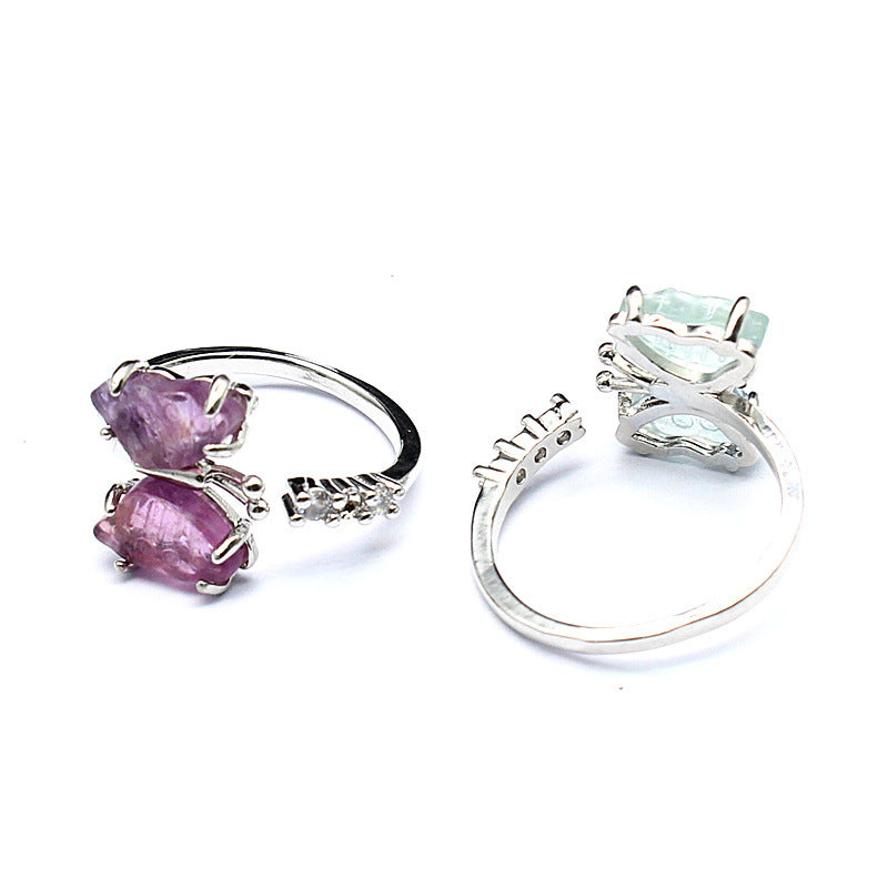 Wholesale Fluorite Butterfly Carved Ring