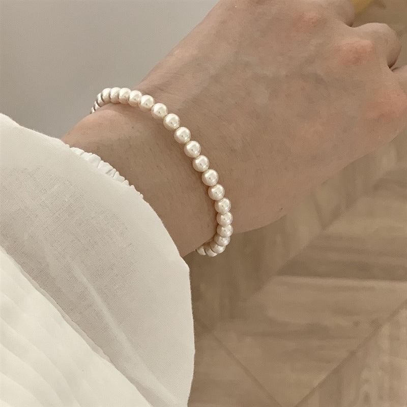 Wholesale Pearl Bracelet S925 Sterling Silver Magnetic Buckle Bracelet