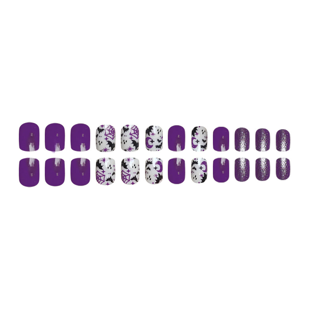 Wholesale 24 Pieces/box Halloween Press-on Nails Kits Nail Stickers ACC-NS-FengLi013