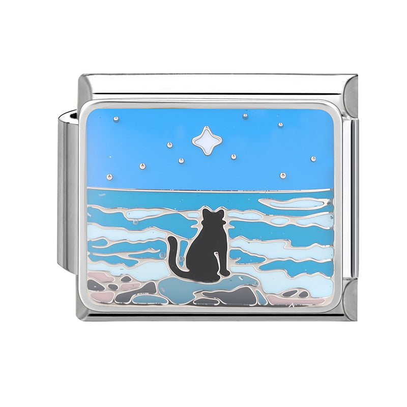 Wholesale 9mm Italian Charm Starter Bracelets DIY Cute Pet Stainless Steel Composable Bracelet