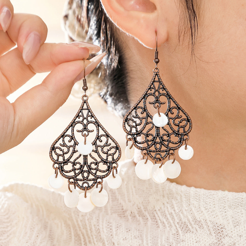 Wholesale Bohemian Ethnic Tassel Earrings Alloy Distressed Design,  Everyday Gift