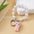 Wholesale  Heart Cute Flocking Cat Pearl Love Keychain