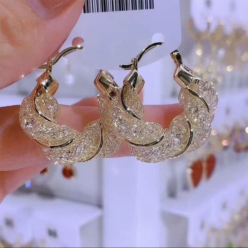 Wholesale Hoop Earrings Crystal Earrings ACC-ES-Yinhe004