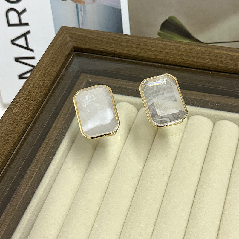 Wholesale  Light Luxury Large Candy Square Gem Earrings