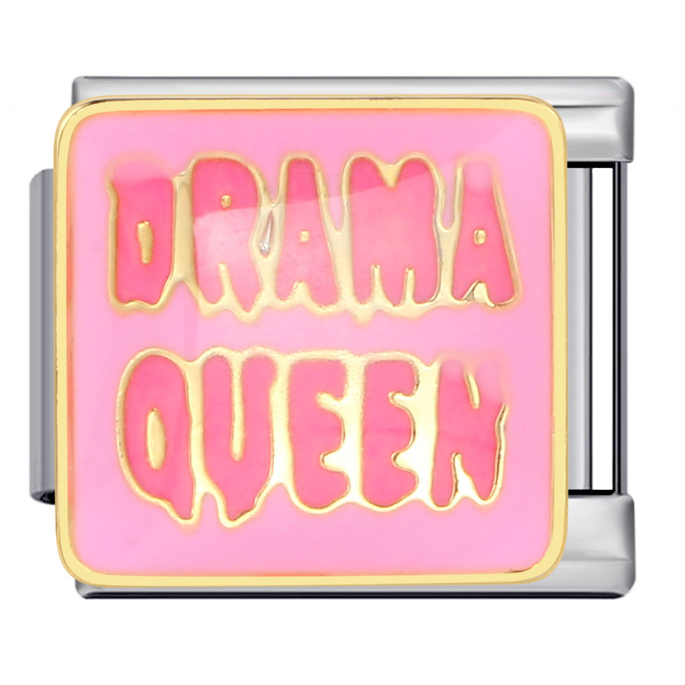 Wholesale Italian Charm Bracelet 9mm DIY Splicing Removable Oil Drop Cartoon Series Stainless Steel Composable Bracelet