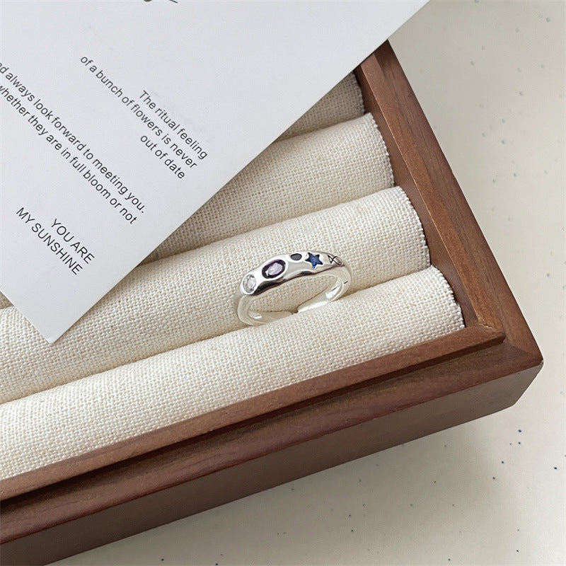 Wholesale Colored Zirconia Heart Open Ring ACC-RS-Chuyu002