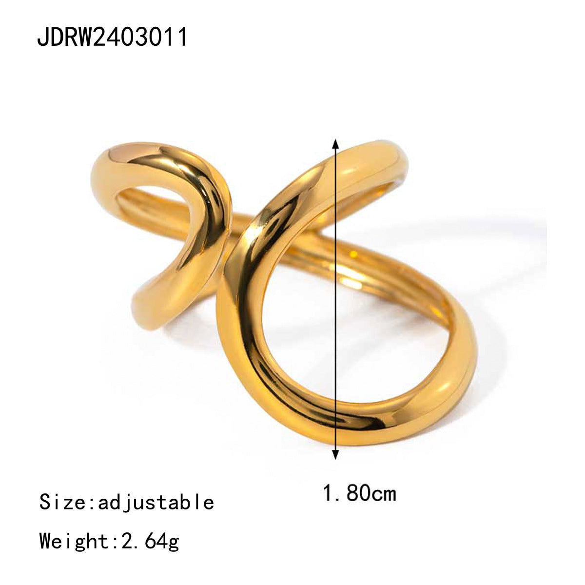 Wholesale Irregular Lines Geometric Stainless Steel Open Rings ACC-RS-WanX004
