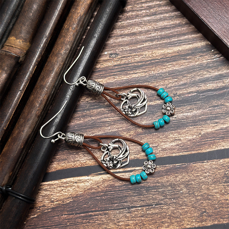 Wholesale Bohemian Retro Teardrop Dangle Stud Earrings with Tassels