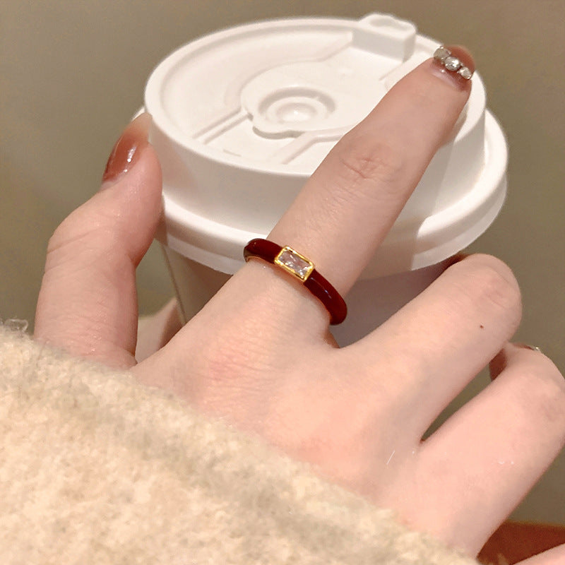 Wholesale zircon tiger eye open ring