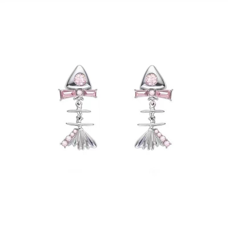 Wholesale  Fishbone Earrings  Light Luxury Cute Earrings