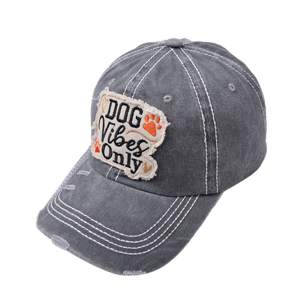Wholesale DOG Water Wash Patch Cotton Baseball Hat ACC-HT-WenRan003