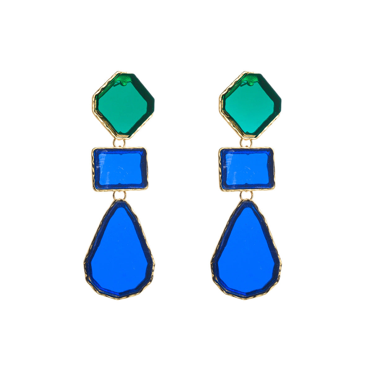 Wholesale E14224 Fashion exaggerated transparent resin earrings earrings irregular geometric earrings party dress accessories