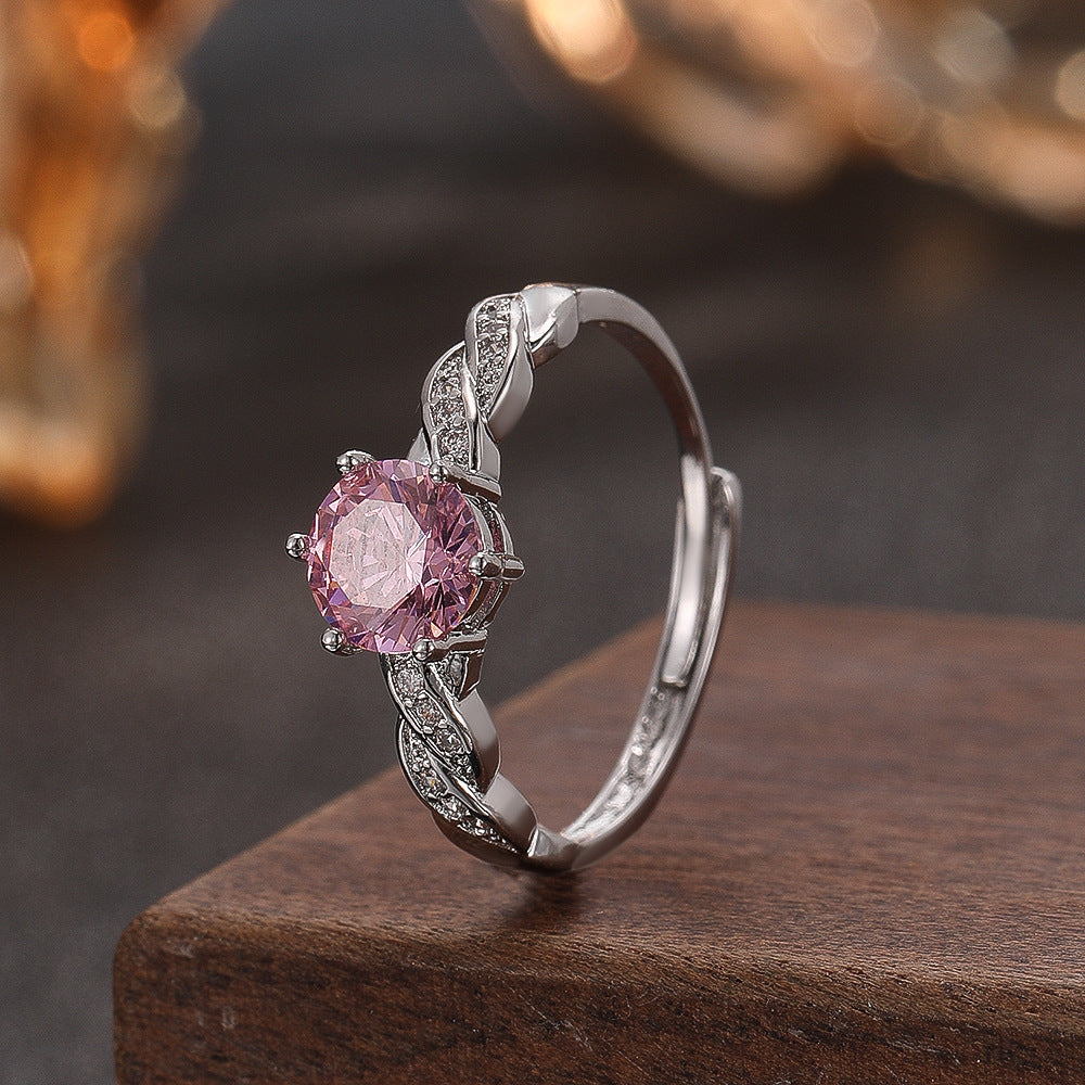 Wholesale Adjustable Cut Octagon Zircon Ring Fashion Accessory Gift For Women