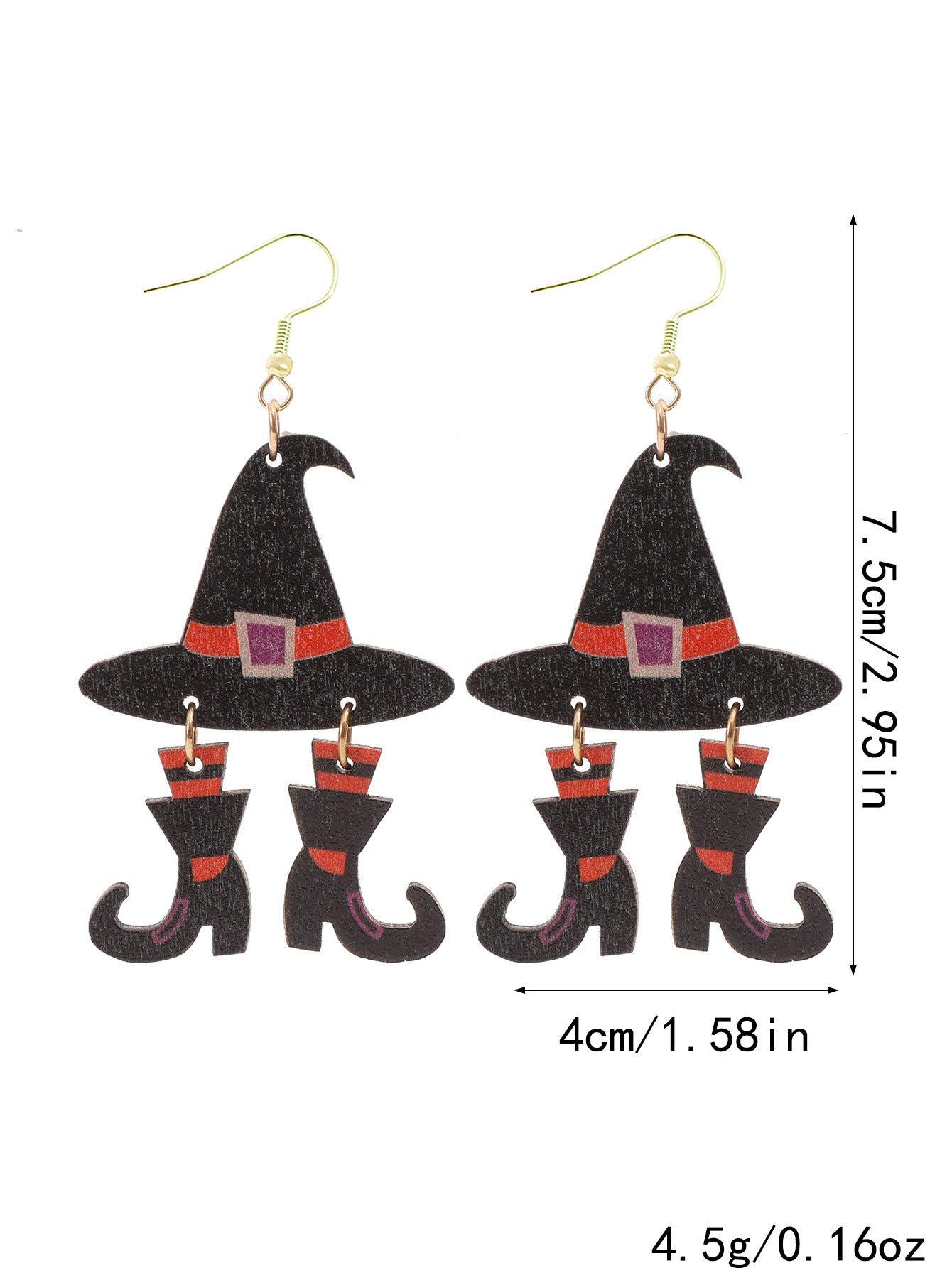 Wholesale Halloween wood chip earrings