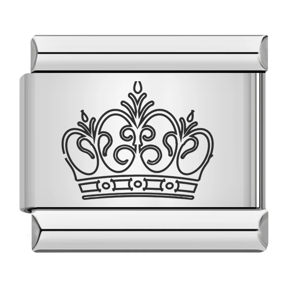 Wholesale 9mm Italian Charm Starter Bracelets DIY square Single Section Creative Stainless Steel Composable Bracelet