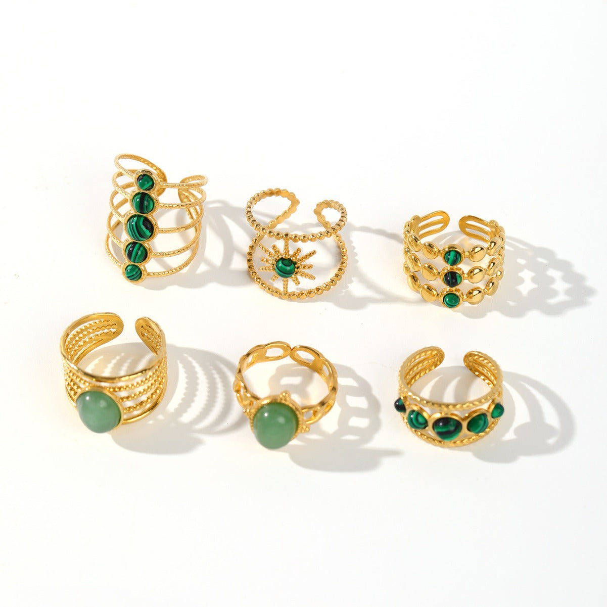 Wholesale Vintage Stainless Steel Rings 18k Gold Plated Rings ACC-RS-MuC015