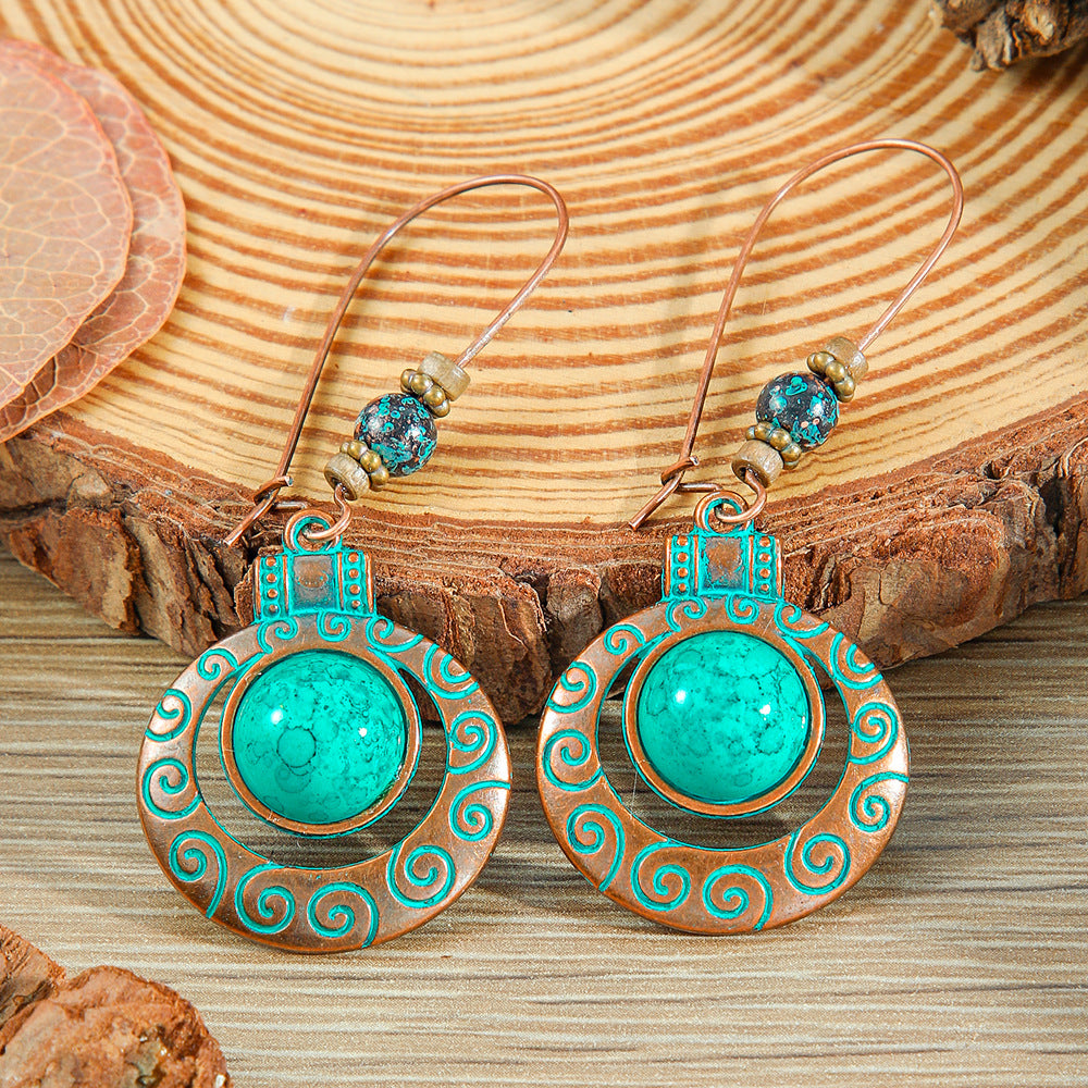 Wholesale Vintage Turquoise Pendant Earrings