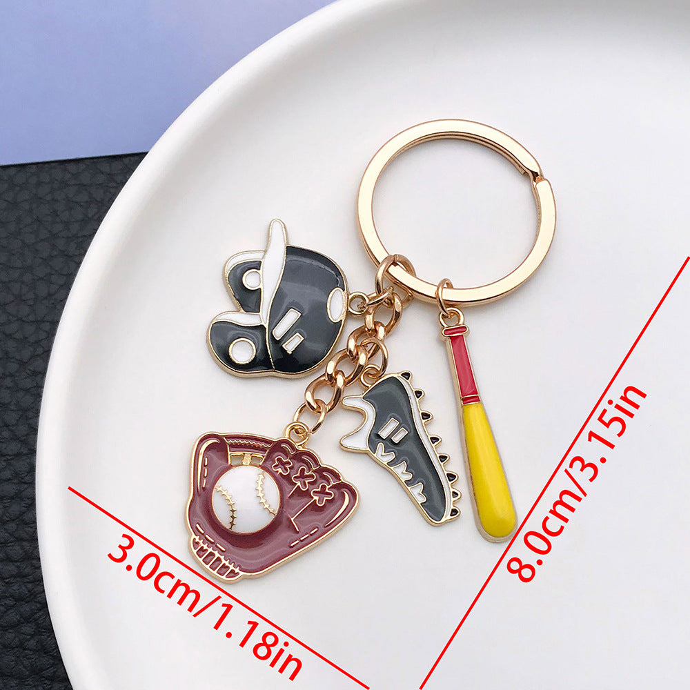 Wholesale Sports Style Oil Drop Baseball Shoes Gloves Keychain ACC-KC-Luneng002