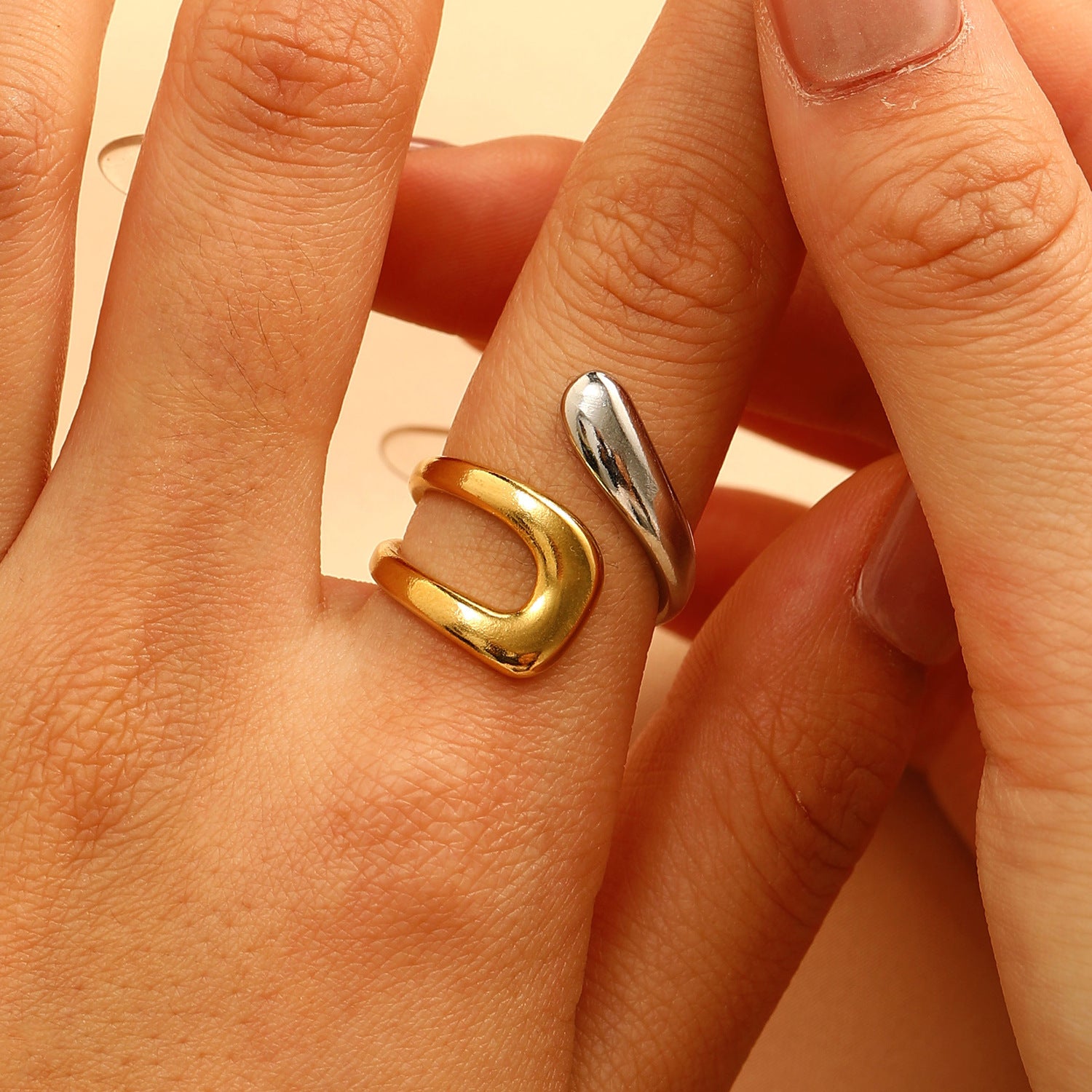 Wholesale Water Wave Open Hydraulic Stainless Steel Ring