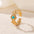 Wholesale Stainless Steel 18K Gold Open Turquoise Ring