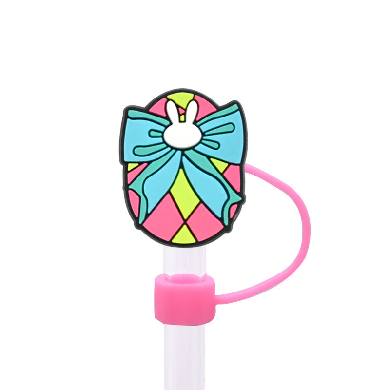 Wholesale Random 100pcs Easter Straw Cover 10MM Straw Tube Cap