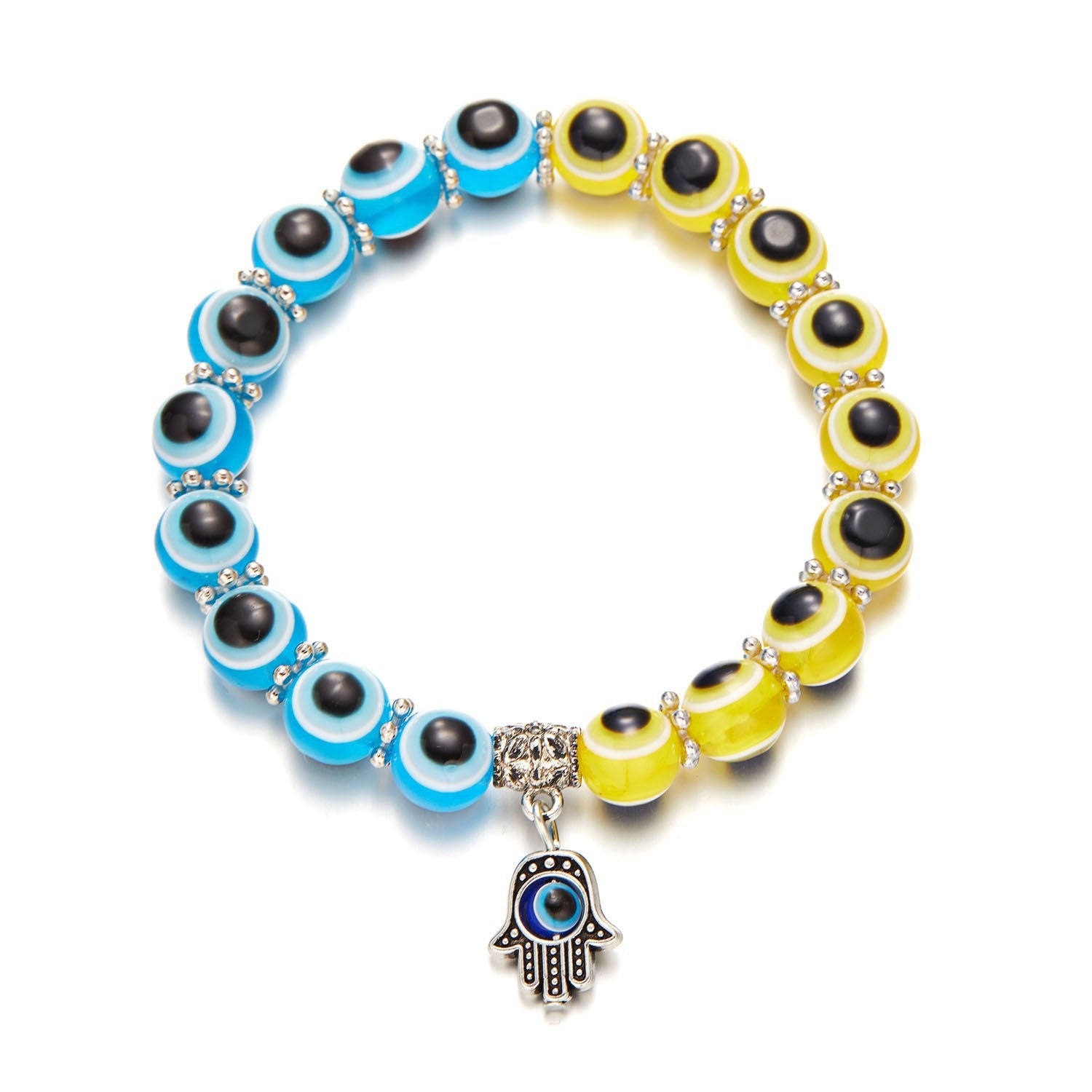 Wholesale Cross-border new bohemian style fashion creative Palm eyes Devil' s Eye Elastic beaded bracelet couple style