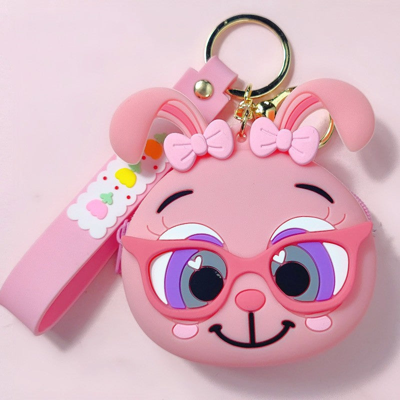 Wholesale Cute cartoon silicone wallet keychain