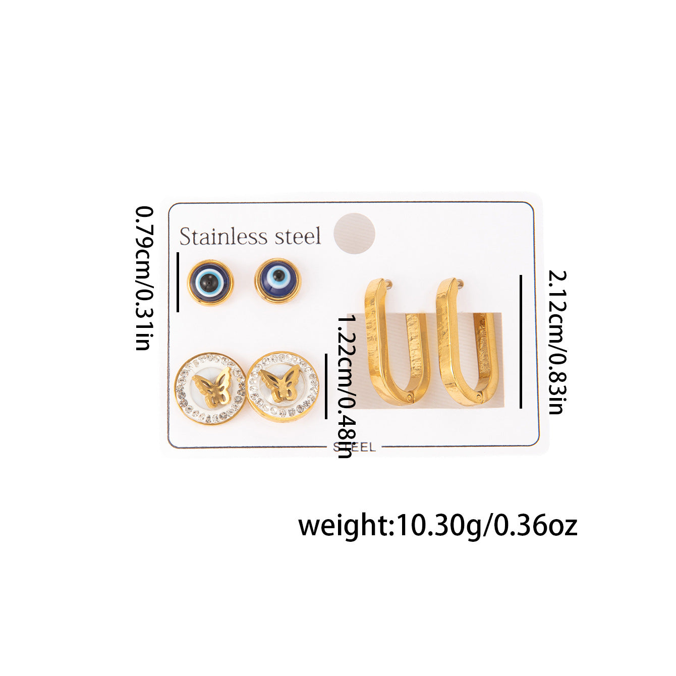 Wholesale Stylish Titanium Steel Love Earrings Set Fashion Jewelry for Party Wear