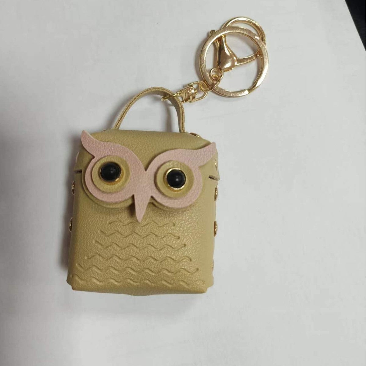 Wholesale Trendy Silver Owl Artificial Leather Earphone Pouch Keychain Bag Charm For Keys Gift Resale